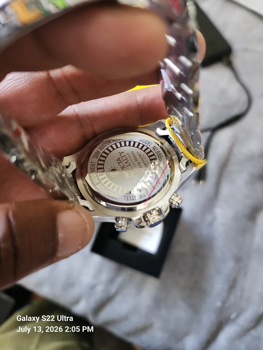 Invicta Stainless Steel Chronograph Watch - Black Dial 48mm